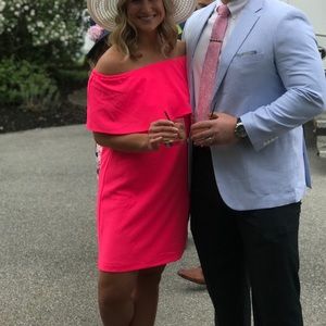 Off the shoulder pink dress